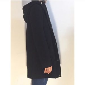 *SOLD* Ellen Tracy Black Wool Coat with Removable Hood